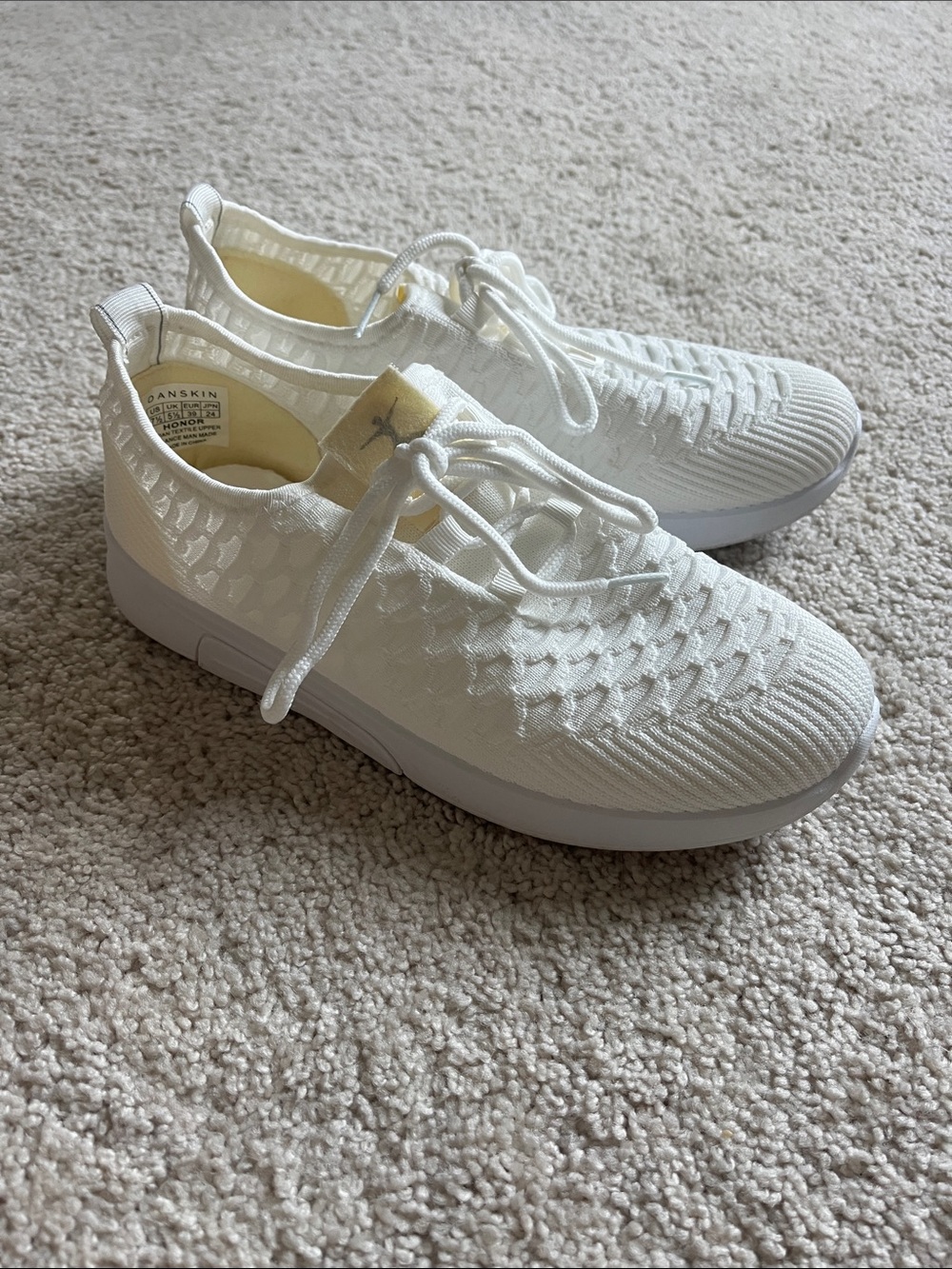 Danskin White Knit Lace-Up Women's Sneakers